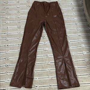 PrettyLittleThing Brown Flare Pants